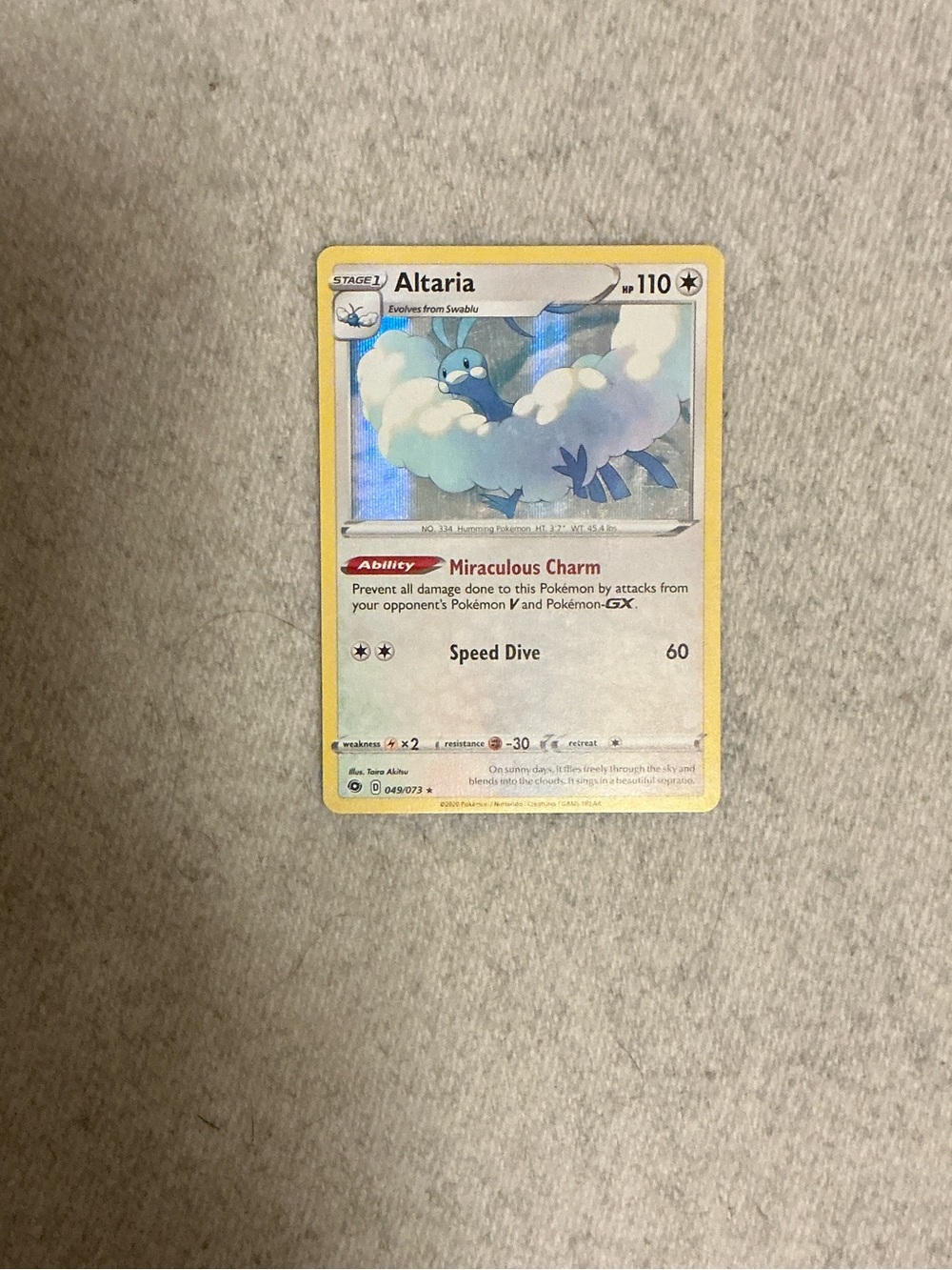 Altaria Pokémon Trading Card - Holo Rare Collectible